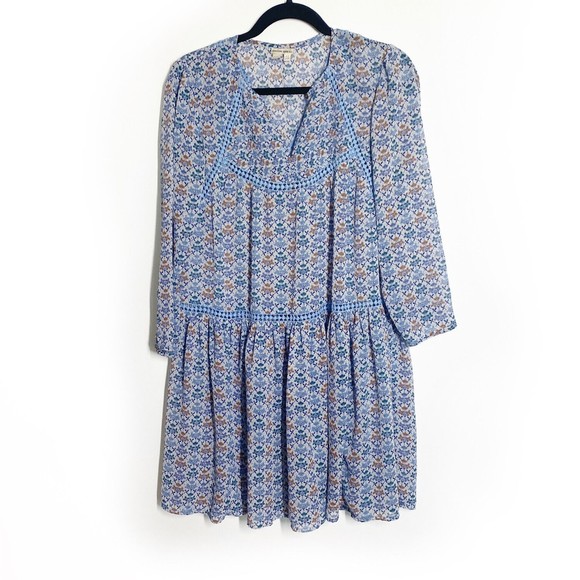 HOLDING HORSES Dresses & Skirts - Anthropologie Holding Horses Betony Swing Dress Blue Floral Dress Size 4